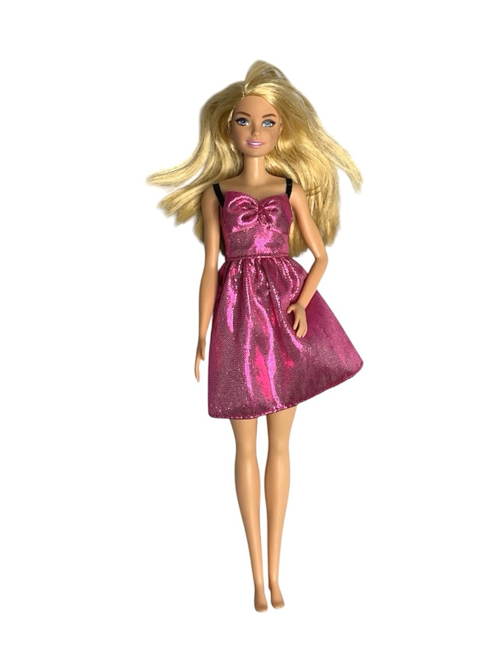 Mattel Barbie Metallic Pink Party Dress with Bow